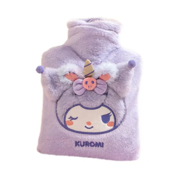 Sanrio Unicorn Hot Water Bag Warm Bag Warm Hand Treasure Warm Winter Plush Water 850ml - Kuromi 1Pc