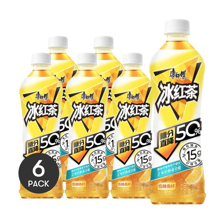 MASTER KONG Iced Black Tea Lemon Flavor, Reduce Sugar By 50%,16.9