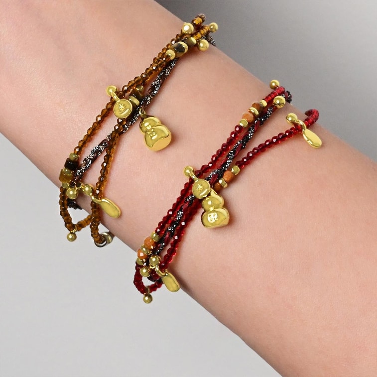 Retro Exquisite Hand Woven Red Rope Gourd Bracelet Light Luxury High Grade Multi Layer Bracelet Shell Bead Style One Piece 4