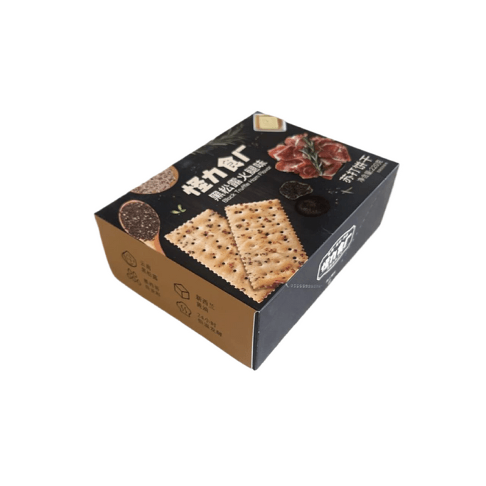 Black Truffle Ham Soda Biscuits Quinoa Chia Seed Flavored Soda Biscuits 220g In One box