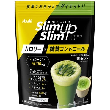 【日本直邮】新款ASAHI朝日 slim up slim 代餐粉 抹茶拿铁奶昔 315g