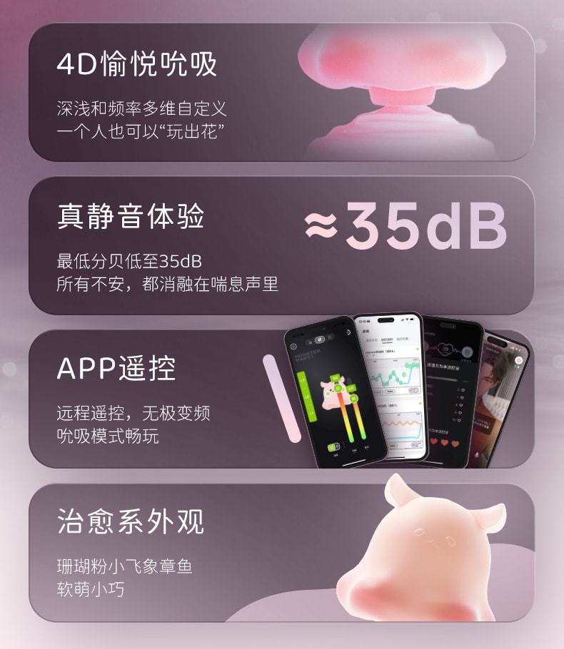 Jouet d'aspiration pour adultes, modèle "POPOCAT Little Elephant" pour filles, version APP, pour femmes, masturbateur, 1 pièce