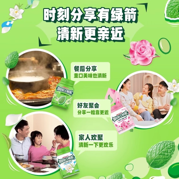 【中国直送】リグレー シュガーフリー ジャスミングリーンティー風味 チューインガム 息を爽やかに オフィススナック 56元/本 4