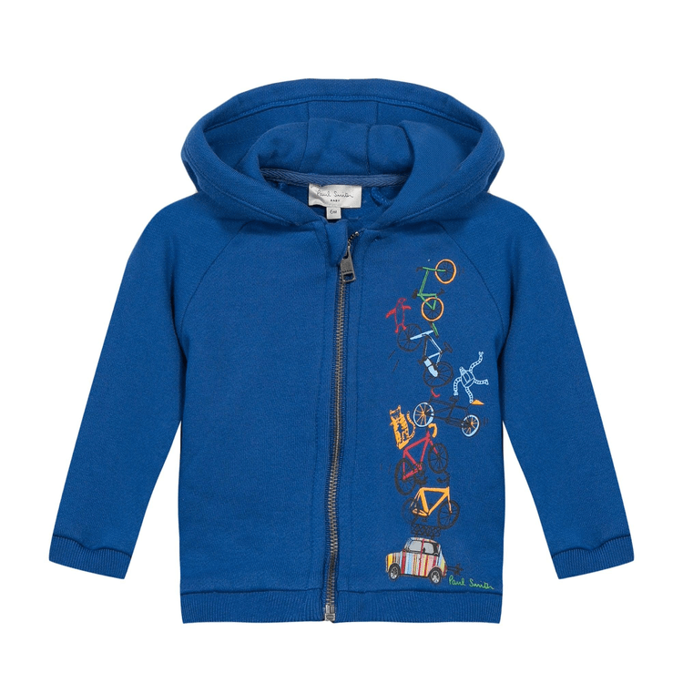 Paul Smith Junior Baby Bicycles Poppet Hoodie In Royal Blue 6M