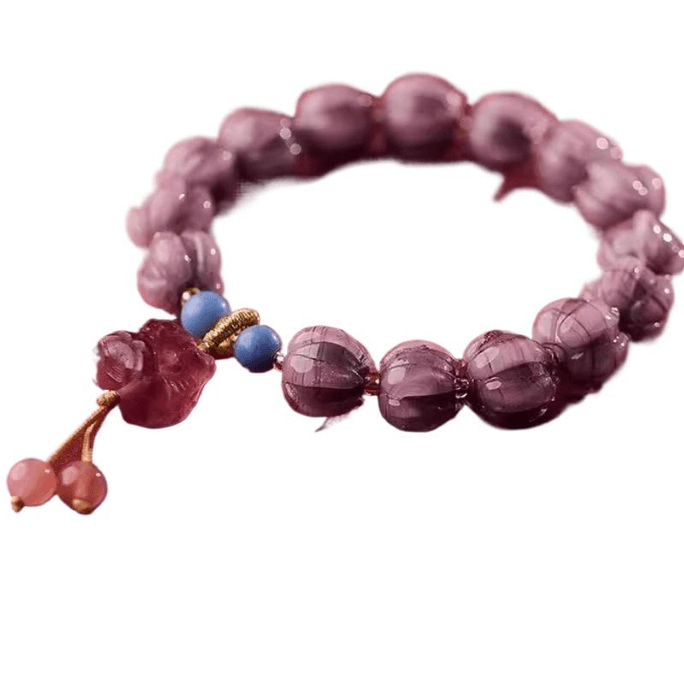 Hangzhou  official evening mountain purple amethyst lotus bracelet, wrist circumference 16cm