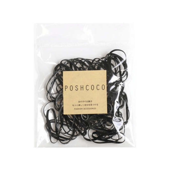 [일본 직배송] 루피스 블랙 헤어 타이, 높은 탄력성, 모발 손상 방지, V1623, 약 100개입