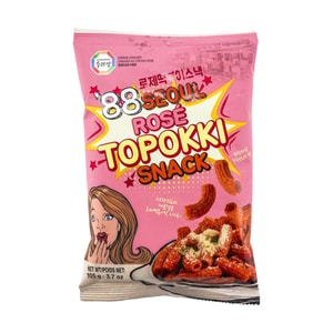 '88 Seoul Rose Tteokbokki Snack,Korean-Style Spicy Stir-Fried Rice Cake Flavor, 3.7 oz