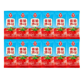 [중국 직배송] 태국산 연꽃 토마토 소스 소형 봉지, 가정용 무지방 토마토 소스 조미료, 9g*12 봉지