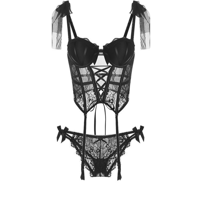 【NEW YORK】Bella's Fantasy Laufey  Lace corset Lingerie Set Black L
