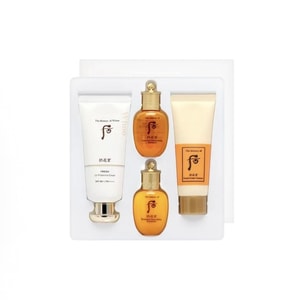 【홍콩 직배송】 한국 더 히스토리 오브 후 공진향 청윤 선크림 세트 선크림 60ml+토너 20ml+로션 20ml+클렌저 40ml SPF50+ PA++++ 산뜻하고 촉촉하며 번들거리지 않는 에센스 영양 피부 선케어