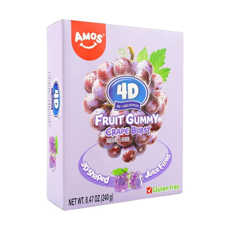 4d Burst Juice Gummy Candy, Grape Flavor, 8.5oz【Gluten Free】 4