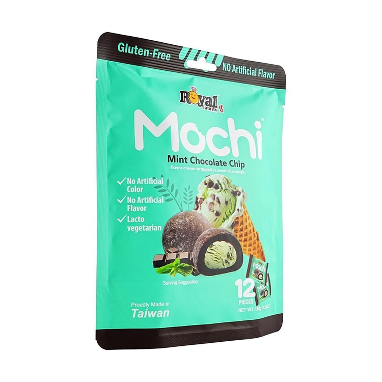ROYAL FAMILY Minit Choco Chip Mochi, 6.35 oz【Lacto Vegetarian