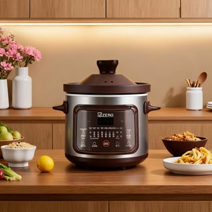 Purple Clay Electric Simmer Pot, Multifunctional Electric Casserole & Stew Pot, 135.26 fl oz-ZSD-406U