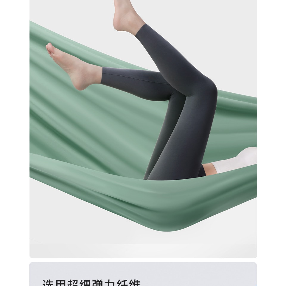 幸棉绿色9分瑜伽裤女士高腰提臀运动健身裤外穿速干鲨鱼裤