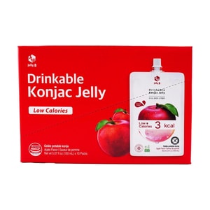 韓國JELLY.B 魔芋果凍 吸吸果凍 低卡0脂代糖飽足感 150ml*10包 #蘋果口味 3Kcal