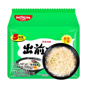 日本NISSIN日清 出前一丁 方便面 即食汤面 九州猪骨浓汤味 5连包 500g【香港制造】