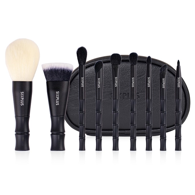 SIXPLUS 9Pcs Bamboo Shape Makeup Brushes - Zen