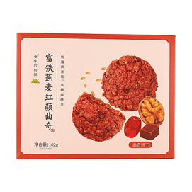 食味的初相 富铁燕麦红颜曲奇 102g【富含膳食纤维&铁】