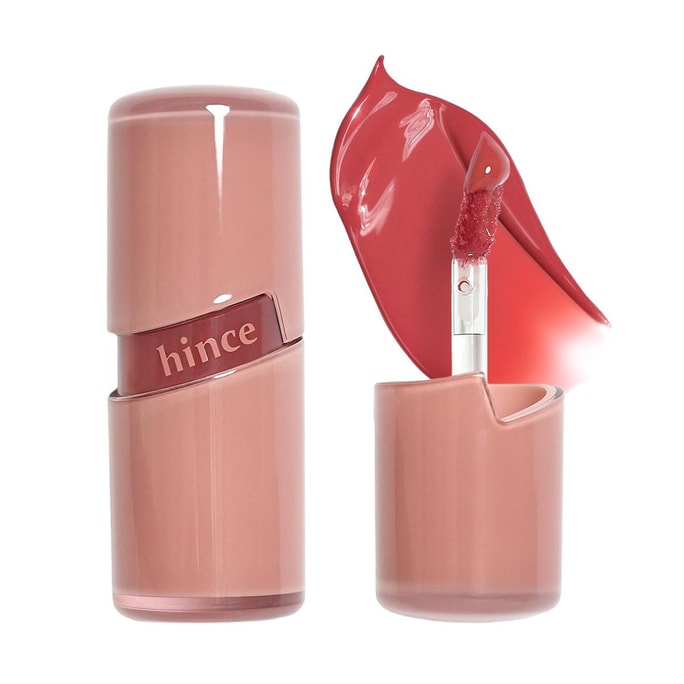韩国HINCE 晶莹透亮露珠唇釉 淡化角质 持久保湿 纯素 低敏护唇 4ml #R002 RAW ROSE 晨曦蔷薇 纯欲氧气感暖粉色【WARM BEST】