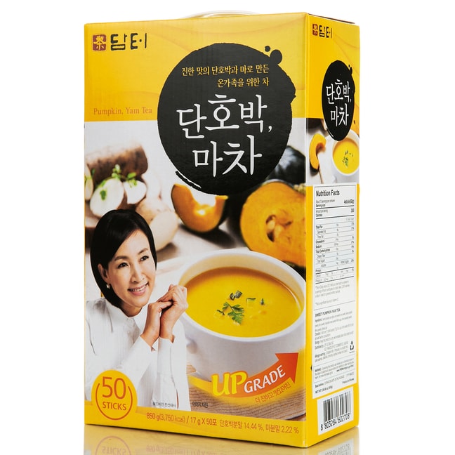 Damtuh Traditional Korean Tea Sweet Pumpkin and Yam Powder Drink Snack Meal Replacement - 17g x 50 Sticks