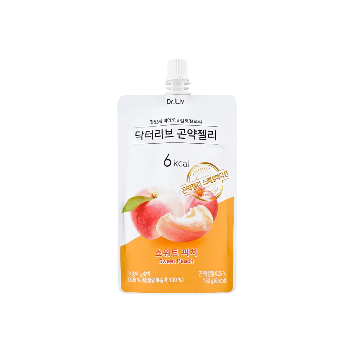 韩国DR.LIV 低糖低卡蒟蒻果冻 水蜜桃味 150g 怎么样 - 亚米网