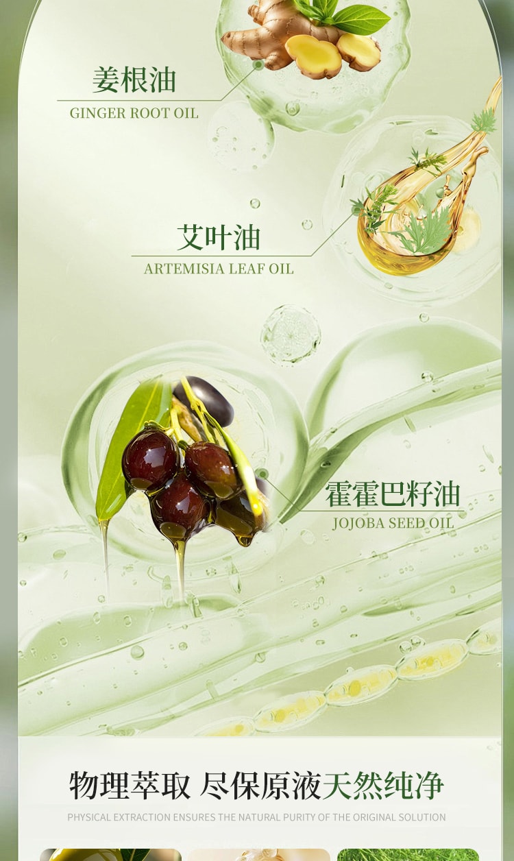 【中国直邮】 碧芙婷 生姜艾草精油 温养按摩舒缓疲劳 全身适用 居家SPA级放松体验 300ml 一瓶装