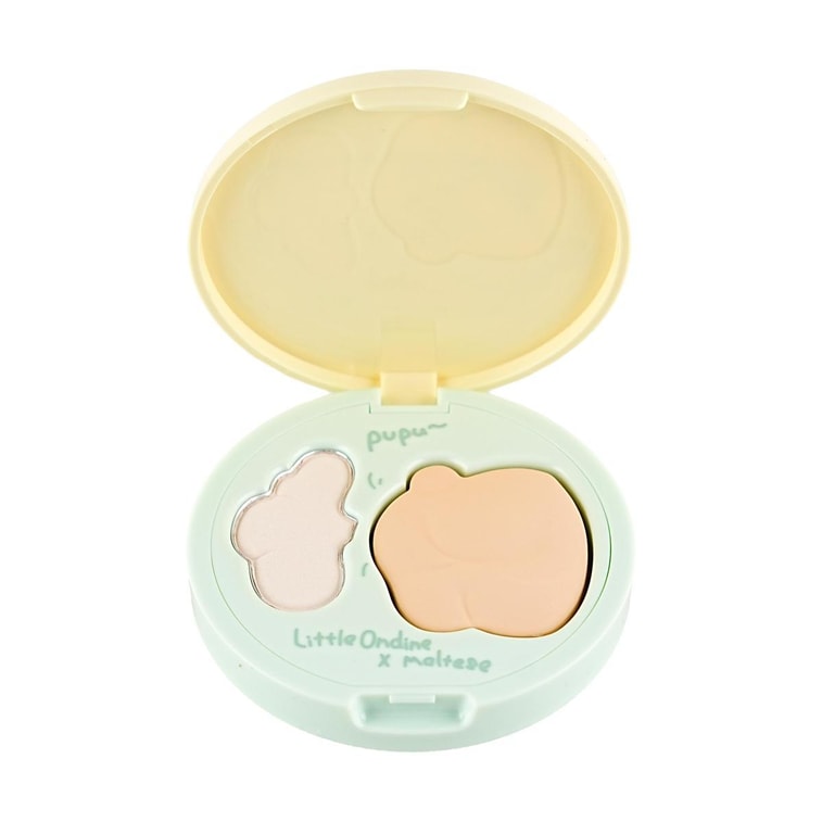 LITTLE ONDINE小奧汀 雙效亮澤立體高光盤 膏粉雙拼高光 #01 發光奶杏 柔軟奶橘 自然清透 全膚色【線條小狗聯名款】 8