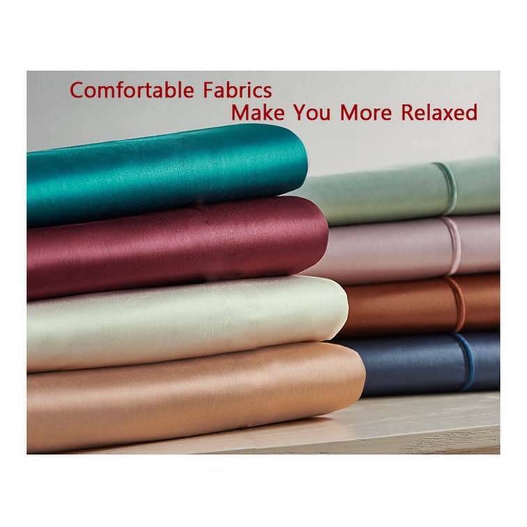 J.F.AMIEE 纯棉埃及棉800根高档长绒棉 正反两色被套三件套 被套枕套 玫瑰红/卡其 Queen/King 14