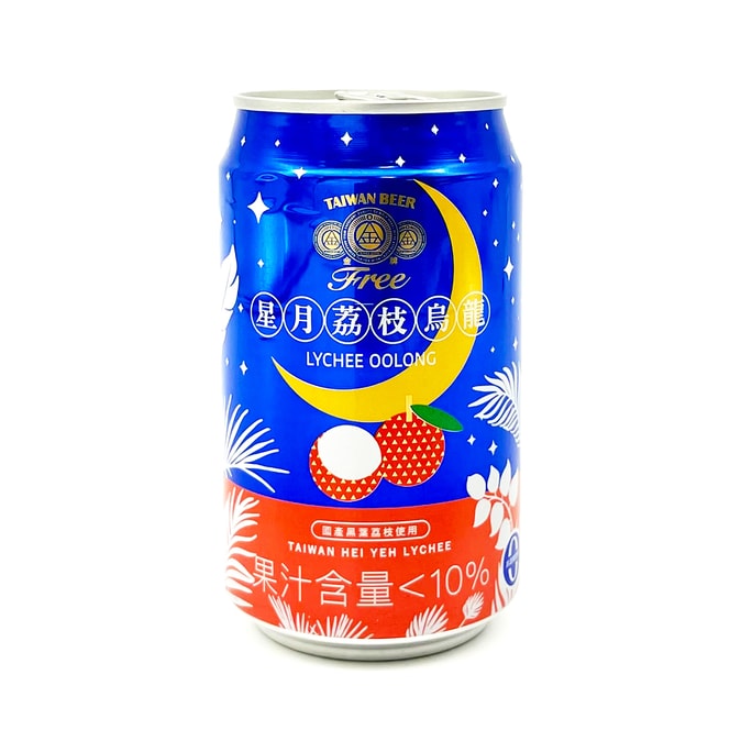 [台湾直邮] 台酒金牌FREE啤酒风味饮料 星月荔枝乌龙(零酒精)330ml (限购5罐)