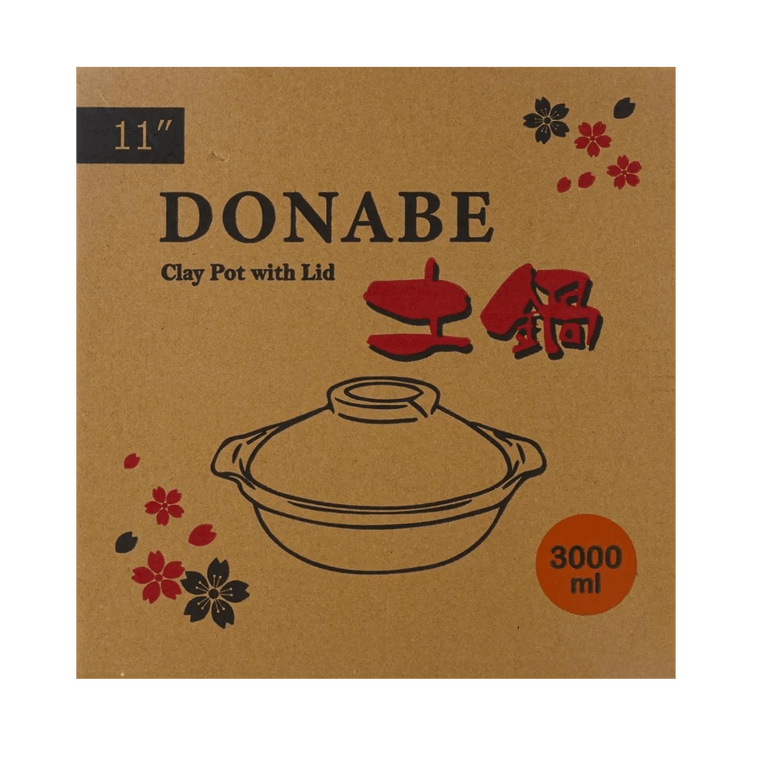 Japanese Clay Pot Donabe Flower 101oz 11"Dx4"H(6.5"H)  6