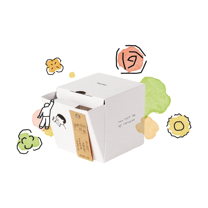 Inspired Floral Tea Gift Box, Cold Brew Tea Leaves 【Osmanthus Orchid, Chrysanthemum White Peony, Jasmine Light-Fermented Green Tea, Double Rose Black Tea】23g8 Bags1 Box