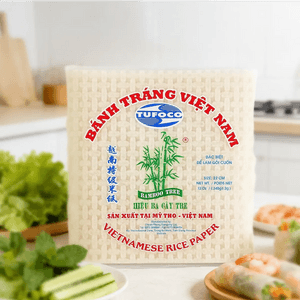 Banh Trang Viet Nam - Vietnamese Square Rice Paper , 8.7 inch , 12 oz 【For Vietnamese Spring Rolls】【 Low-fat and Refresh