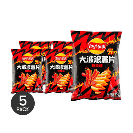 大陆版LAY'S乐事 大波浪薯片 辣条味 70g *5【5份超值装】【油香四溢 麻辣鲜香】