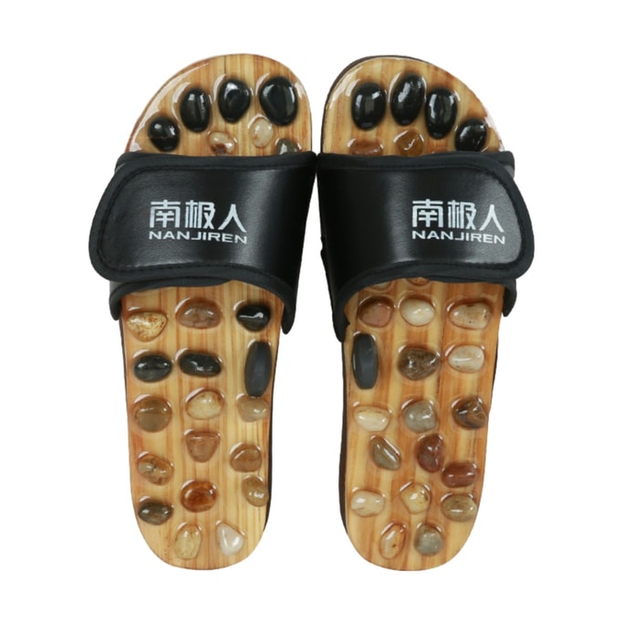 【中國直郵】 南極人 足底穴位按摩鞋 鵝卵石 足療鞋 男女 腳底按摩鞋 防滑 夏涼拖鞋-35-36碼 1雙