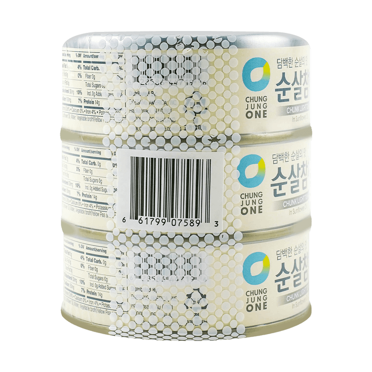 韓國O'FOOD清淨園 大塊油浸金槍魚罐頭 紫菜包飯三明治食材 3罐裝 300g 3