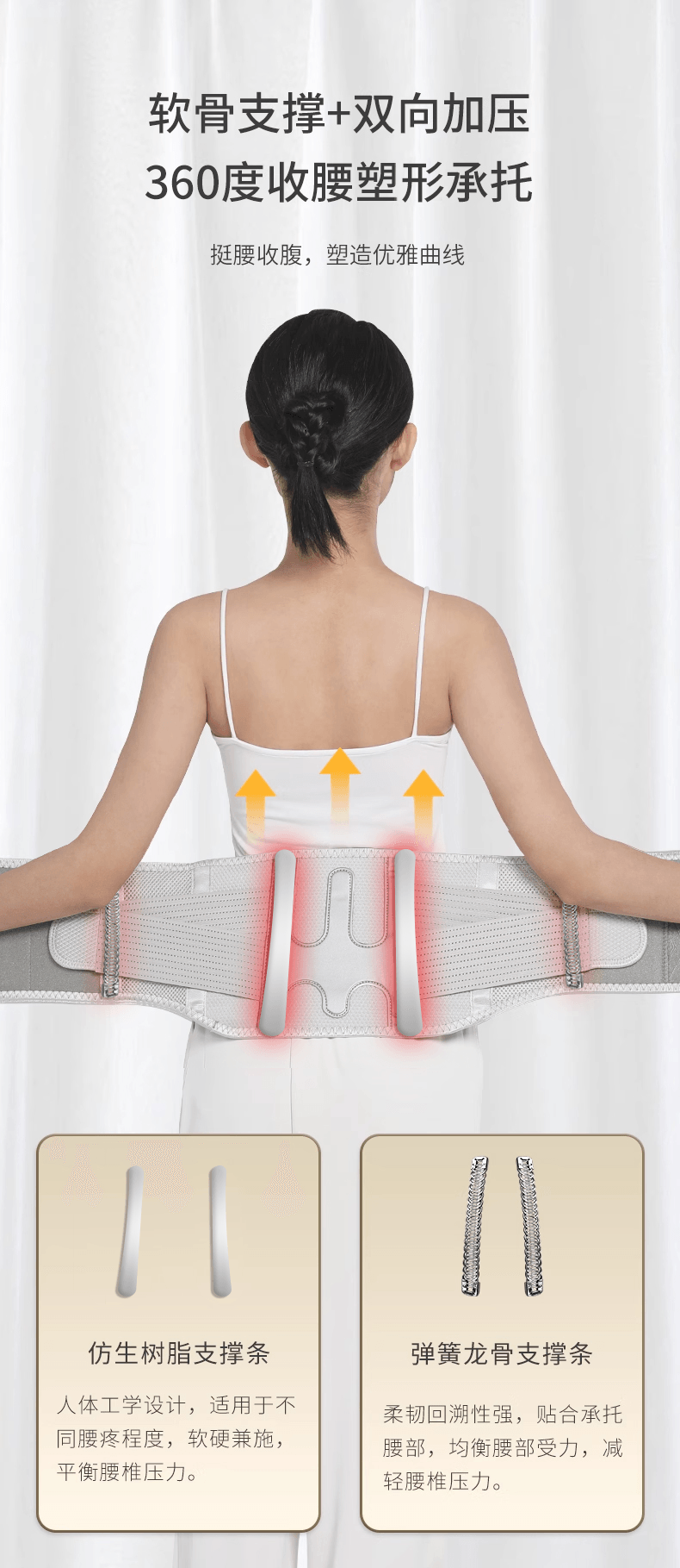 【中国直邮】 妙界 N3暖宫护腰带热敷按摩保暖艾草加热充电腰围腰托多功能暖腰带  粉白色一个装