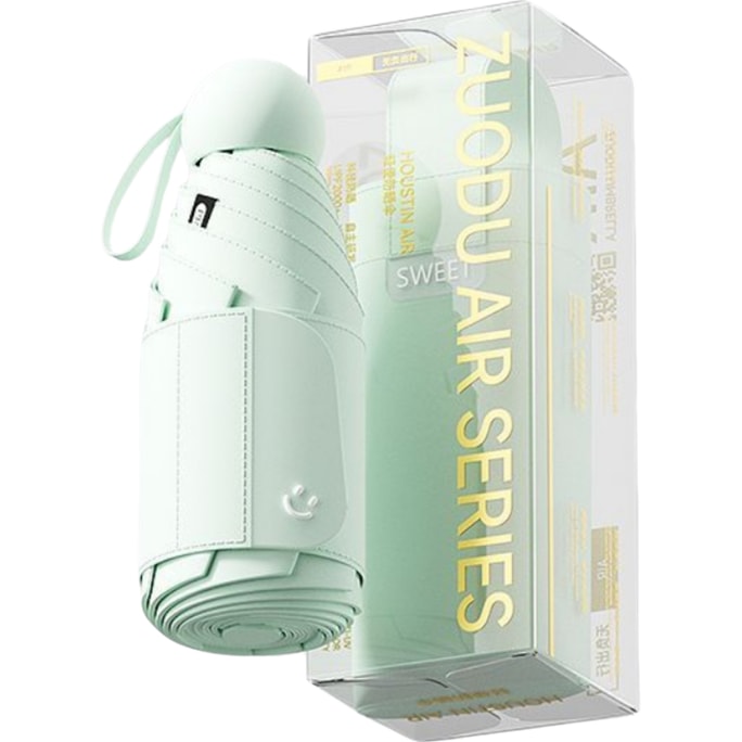 【中国からの直送】スマートホームセレクション Zuodu 日傘 ブラックビニール 日焼け止め UVカット 日傘 デュアルユース ミニ折りたたみ式 超軽量 コンパクト ポータブル ミントグリーン 1個