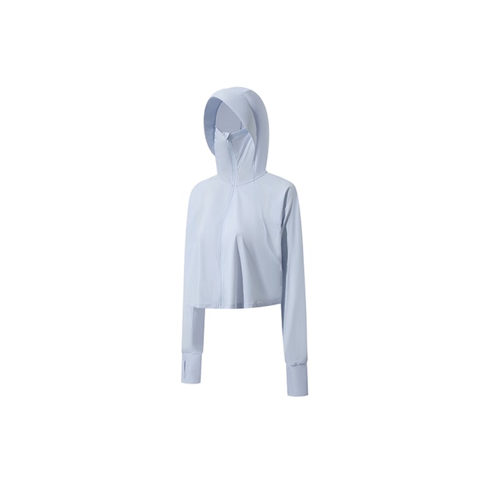 [China Direct Mail] Ubras Breathable Cool Breeze Face Mask Hooded Sun Protection Cover Shirt - Powder Blue - M