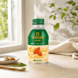 Matcha Love Matcha Almond Latte, 9.47 fl oz 【Premium Green Tea Nut Milk Smooth Blend Beverage Aluminum Can】
