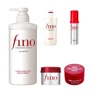 FINO プレミアムタッチヘアマスク 8.11オンス + リペアシャンプー + コンディショナー 18.6液量オンス×2 + ヘアオイル 2.4液量オンス + ハンドクリーム 3.53オンス【バリュー