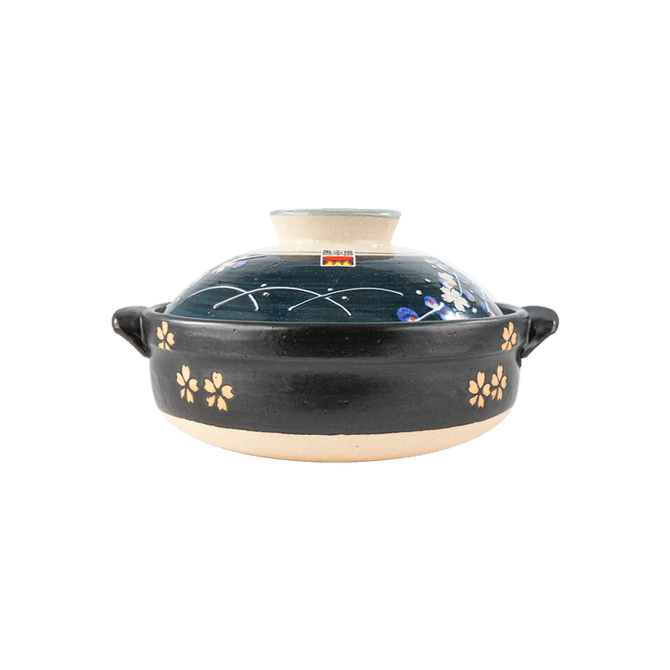 Ryukyu Arabesque Donabe Earthenware Clay Pot - Inked Navy – Object of Living