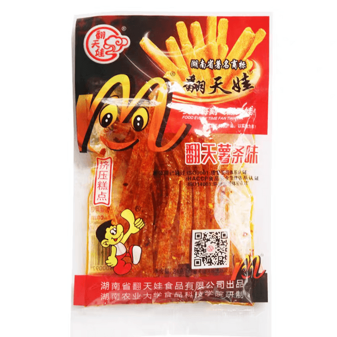 【中国直邮】 翻天娃 甜辣薯条味怀旧辣条小时候经典80儿时小零食童年网红爆款  16g