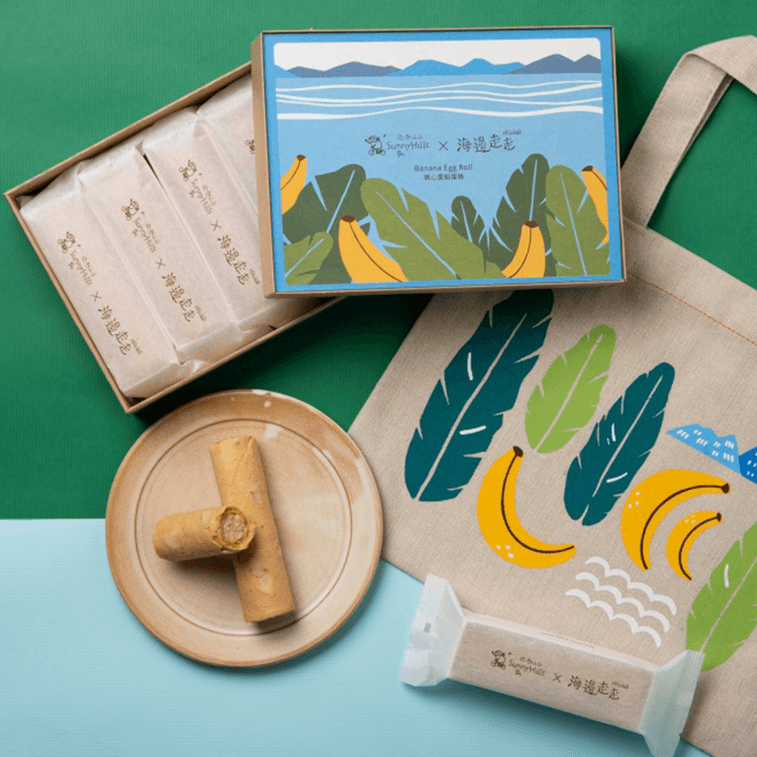 台灣海邊走走×微熱山丘限定聯名 蕉心愛餡蛋捲 150g【年貨禮盒】 6