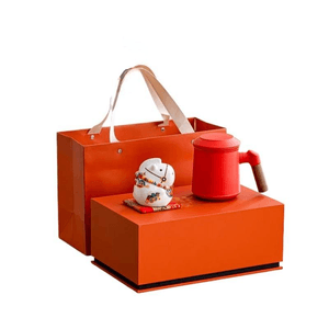 【中国直邮】 一品仟堂 木陶办公杯套装茶水分离杯 马上有财 30*19.5*12.5厘米