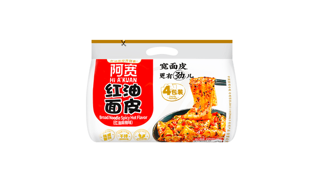 白家陈记阿宽干拌红油面皮铺盖面麻辣味440g【非油炸面饼】【四川