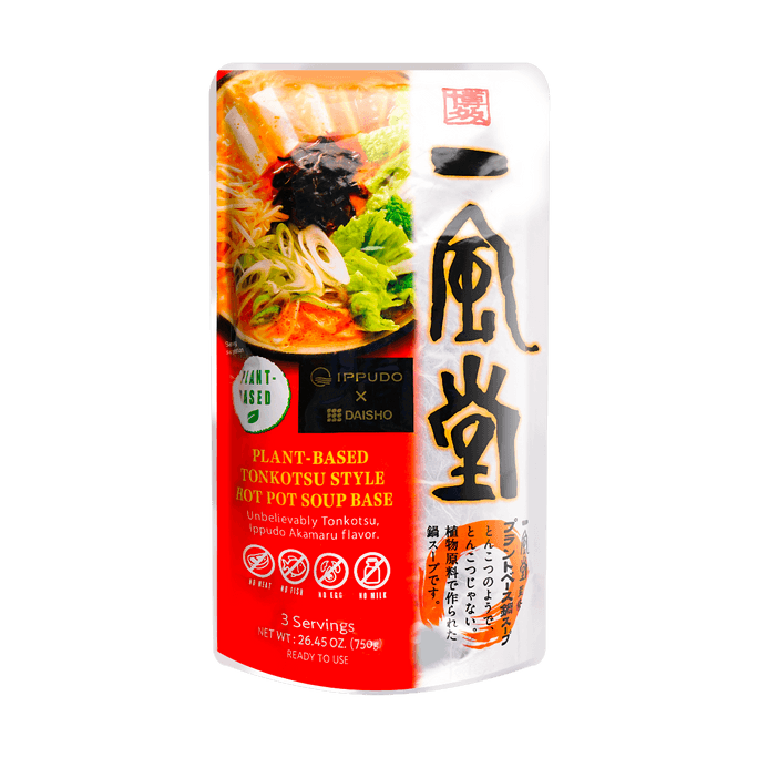 日本DAISHO 一风堂 植物性豚骨火锅汤底 750g