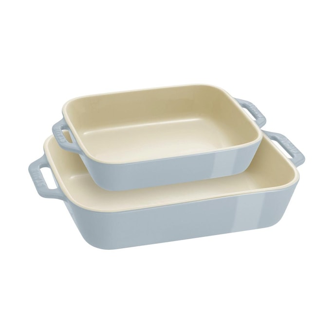 STAUB Ceramic Baking Trays (2-Piece Set), Macaron Color Series - Blue