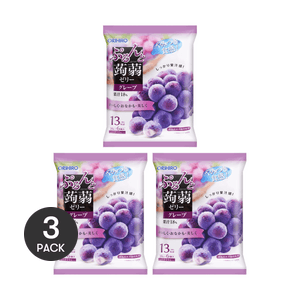 こんにゃくゼリー 紫ぶどう味 6個入り、128g *3【3パック】