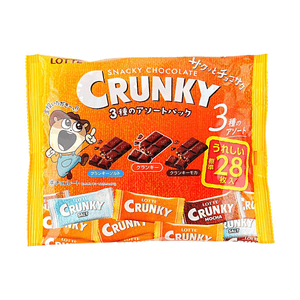 Crunky 3-Flavor Assorted Chocolate, Original, Salt, Mocha, 28 Pcs 3.28 oz