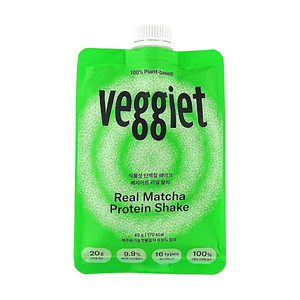 VEGGIET Plant-Based Protein Shake Real 1.59 oz Matcha  Pea Protein Chicory Root Fiber 100% Plant-Based